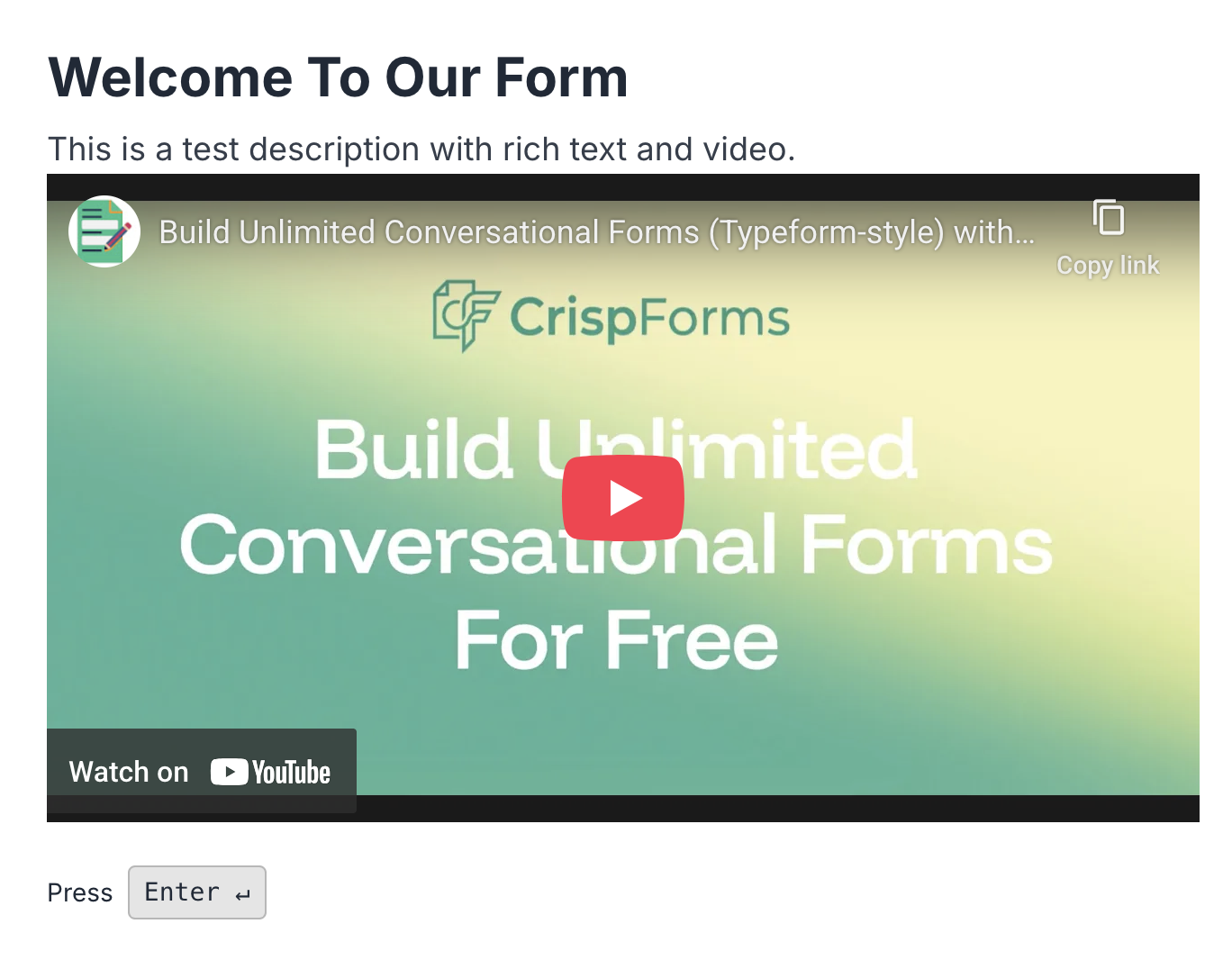 Add Images, Richtext and Videos on Form screenshot